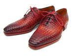Paul Parkman Bordeaux & Tobacco Woven Leather Oxfords (ID#54HK42) - WKshoes