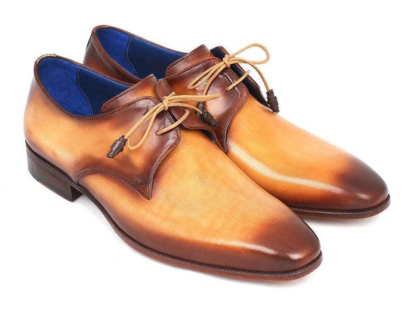 Paul Parkman Brown & Camel Hand-Painted Derby Shoes (ID#326-CMLBRW) - WKshoes