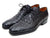 Paul Parkman Black Crocodile Embossed Derby Shoes - WKshoes