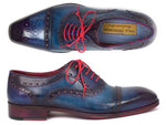 Paul Parkman Men's Captoe Oxfords Blue & Parliament (ID#024-PARL) - WKshoes