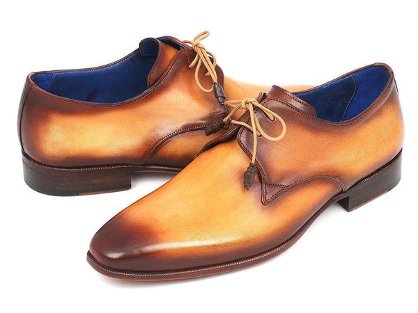 Paul Parkman Brown & Camel Hand-Painted Derby Shoes (ID#326-CMLBRW) - WKshoes