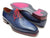 Paul Parkman Goodyear Welted Wholecut Oxfords Navy Blue Hand-Painted (ID#044CR) - WKshoes
