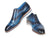 Paul Parkman Men's Blue Leather Smart Casual Oxfords - WKshoes