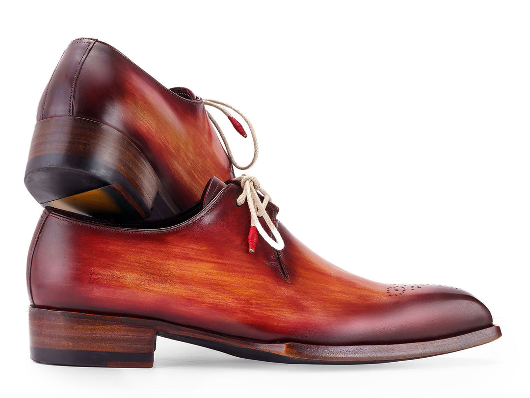 Paul Parkman Goodyear Welted Derby Shoes in reddish brown, handcrafted and finely detailed, perfect for adding a sophisticated touch to any outfit