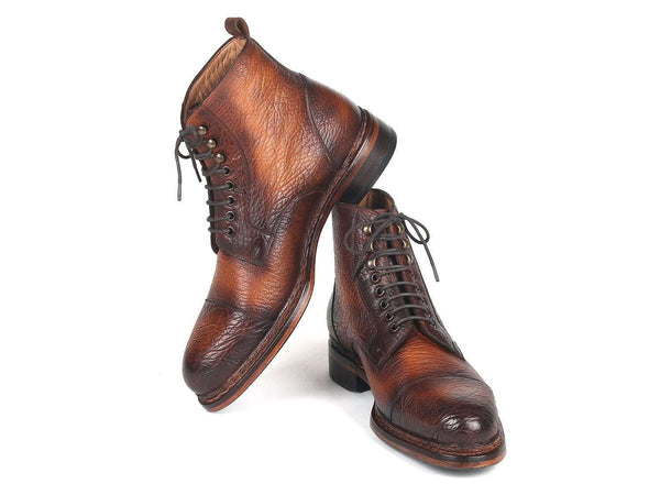 Paul Parkman Antique Burnished Brown Leather Boots - WKshoes