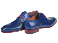 Paul Parkman Blue Hand Painted Derby Shoes (ID#633BLU13) - WKshoes
