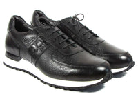 Paul Parkman Men's Black Floater Leather Sneakers (ID#LP206BLK) - WKshoes