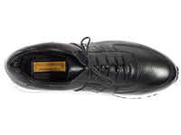 Paul Parkman Men's Black Floater Leather Sneakers (ID#LP206BLK) - WKshoes
