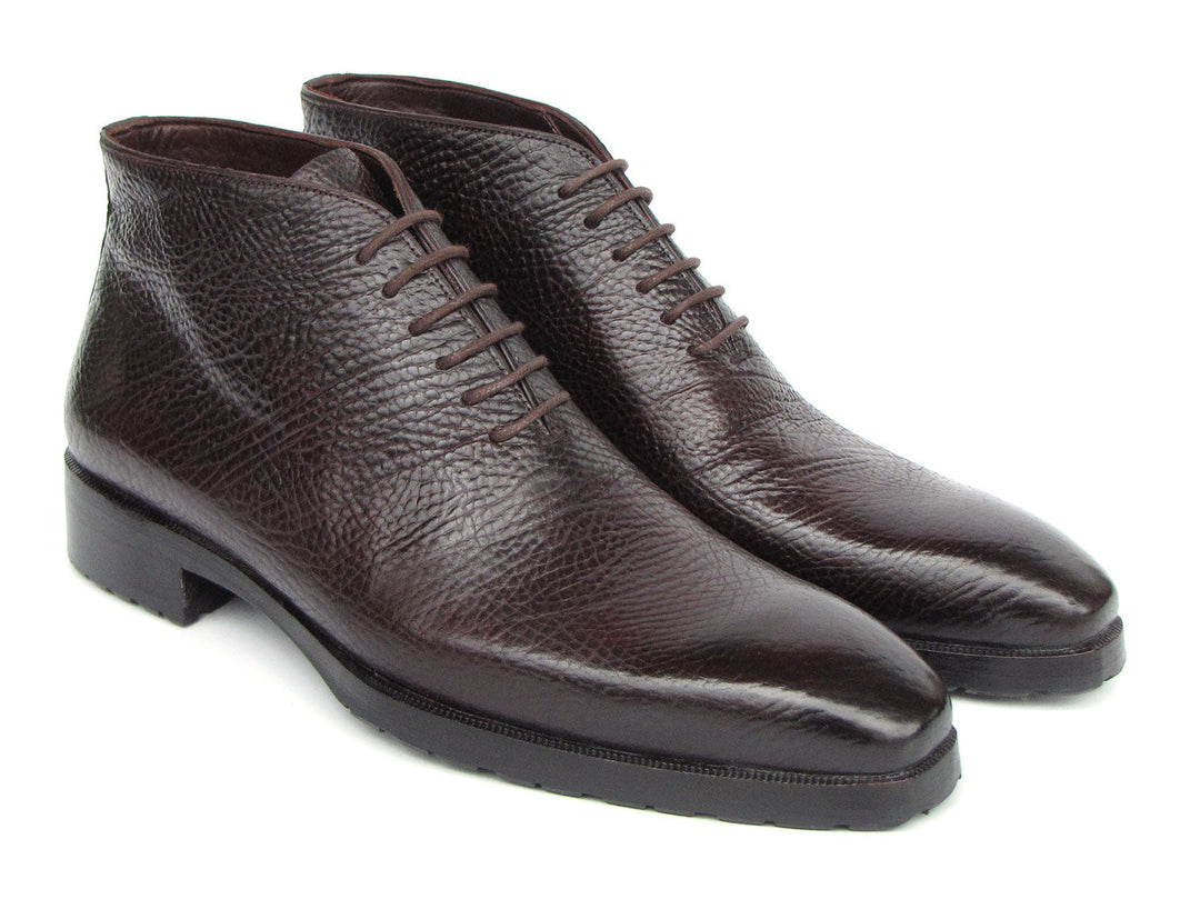 Paul Parkman Men's Brown Floater Leather Ankle Boots (ID#793BRW82) - handcrafted luxury footwear for the modern man