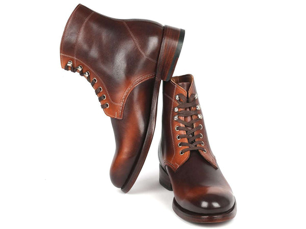 Paul Parkman Men's Brown Burnished Leather Boots (824BRW73) - WKshoes