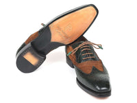 Paul Parkman Goodyear Welted Wingtip Oxfords Brown & Green (ID#9941-BWG) - WKshoes