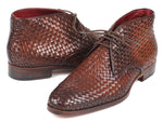 Paul Parkman Men's Brown Woven Leather Chukka Boots (ID#CK82WVN) - WKshoes