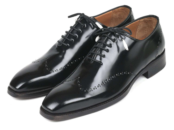 Paul Parkman Goodyear Welted Wingtip Oxfords Black Polished Leather (ID#181BLK55) - WKshoes
