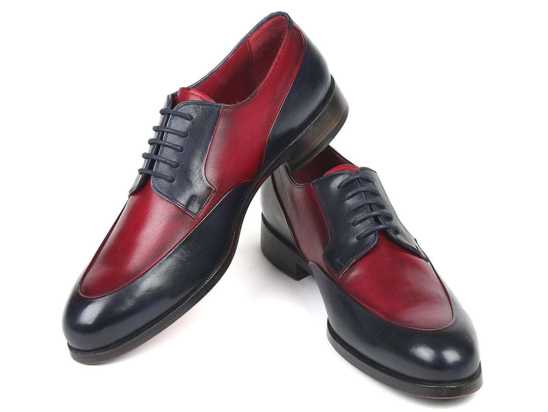 Paul Parkman Men's Bordeaux & Navy Derby Shoes (ID#993-BDNV) - WKshoes