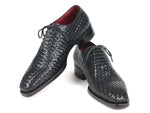 Paul Parkman Men's Black Woven Leather Oxfords (ID#044WN86) - WKshoes