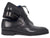 Paul Parkman Men's Black Medallion Toe Derby Shoes (ID#6584-BLK) - WKshoes