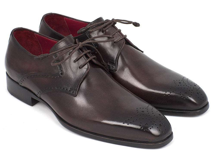 Paul Parkman Men's Brown Medallion Toe Derby Shoes (ID#6584-BRW) - WKshoes
