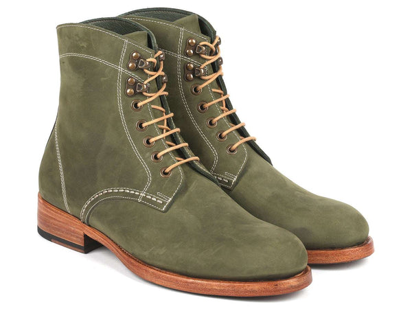 Paul Parkman Men's Boots Green Nubuck (824NGR33) - WKshoes