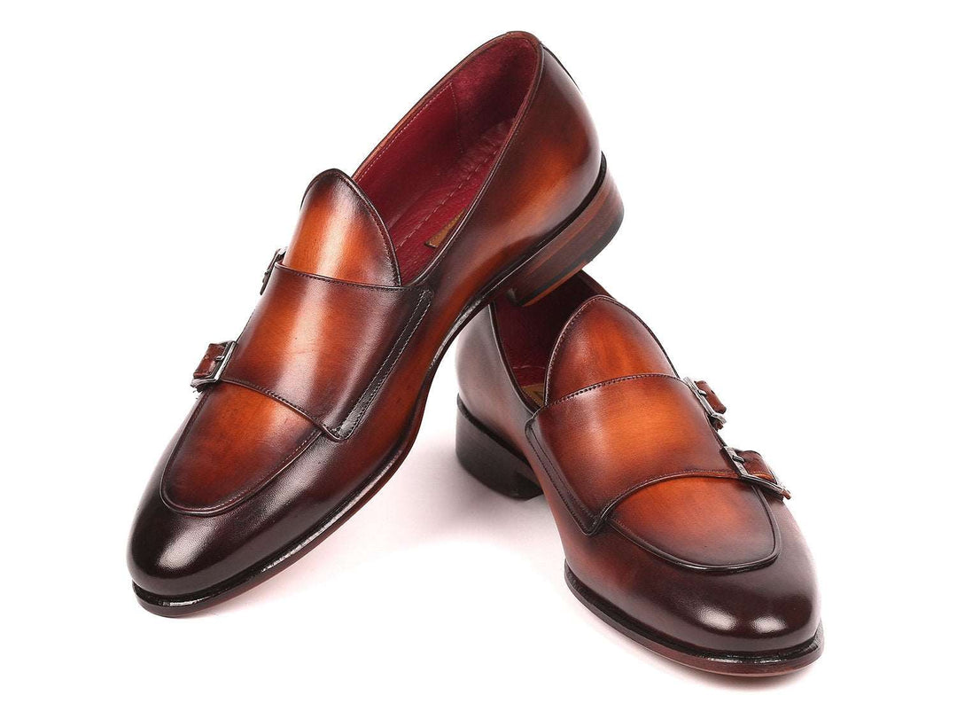 Paul Parkman Men's Brown Double Monkstrap Shoes (ID#HT61BRW) - WKshoes
