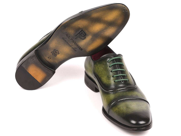 Paul Parkman Men's Cap-Toe Oxfords Green (ID#077-GRN) - WKshoes