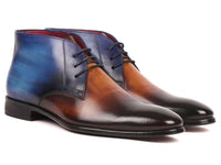 Paul Parkman Men's Chukka Boots Brown & Blue (ID#CK67L6) - WKshoes