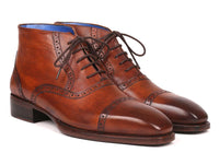 Paul Parkman Men's Antique Brown Cap Toe Ankle Boots (ID#646BRW15) - WKshoes