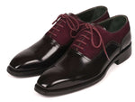 Paul Parkman Men's Burgundy Suede & Black Patent Oxfords (ID#17BUR85) - WKshoes