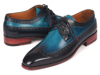 Paul Parkman Men's Blue Dual Tone Wingtip Derby Shoes (ID#6931BLU) - WKshoes