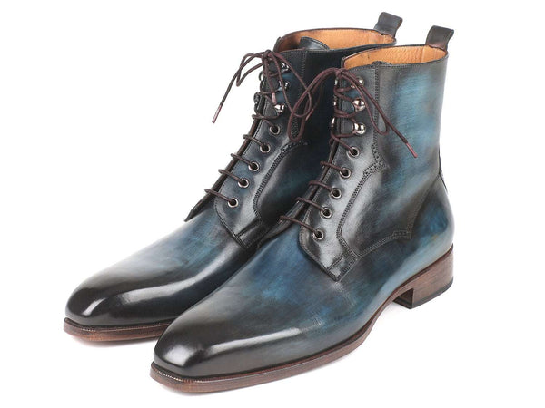 Paul Parkman Men's Blue & Brown Leather Boots (ID#BT548AW) - WKshoes