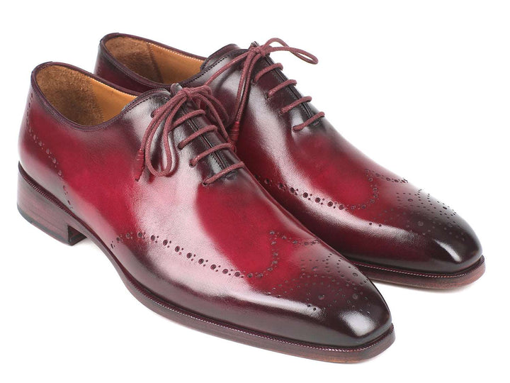 Paul Parkman Men's Bordeaux Burnished Wingtip Oxfords - WKshoes