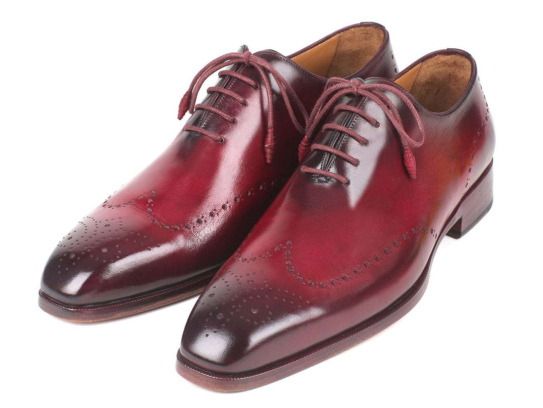 Paul Parkman Men's Bordeaux Burnished Wingtip Oxfords - WKshoes