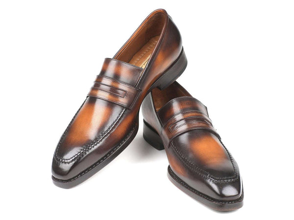 Paul Parkman Brown Burnished Goodyear Welted Loafers (ID#36LFBRW) - WKshoes