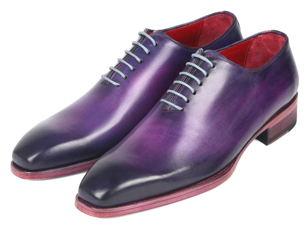 Paul Parkman Goodyear Welted Wholecut Oxfords Purple Hand-Painted (ID#044PRP) - WKshoes