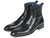 Paul Parkman Black Leather Side Zipper Dress Boots - WKshoes