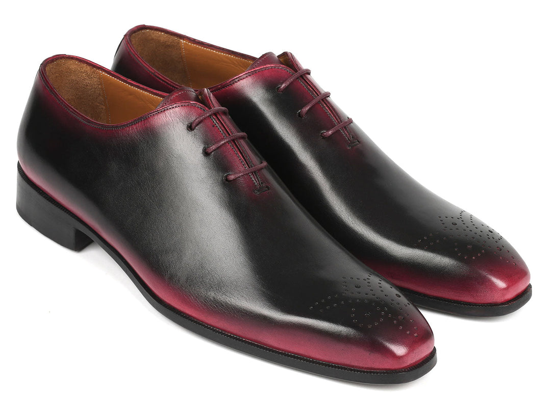 Paul Parkman Black & Red Men's Oxford Shoes (ID#KR254-01-83) crafted with exquisite attention to detail and premium quality materials