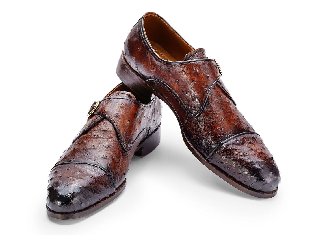 High-quality, stylish men's monkstrap shoes made with genuine ostrich skin