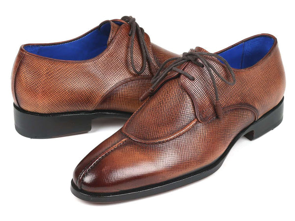 Paul Parkman Men's Brown Split Toe Derby Shoes - WKshoes