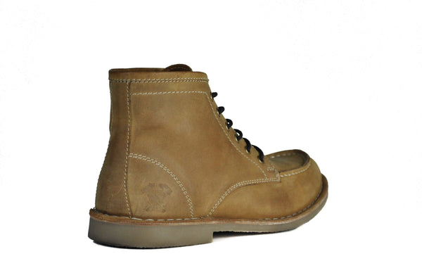 Hound and Hammer Men's Laced Leather Boots, Tan - WKshoes
