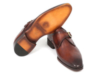 Paul Parkman Monkstrap Dress Shoes Brown & Camel (ID#011B44) - WKshoes