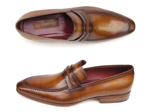 Paul Parkman Men's Loafer Brown Leather Shoes (ID#068-CML) - WKshoes