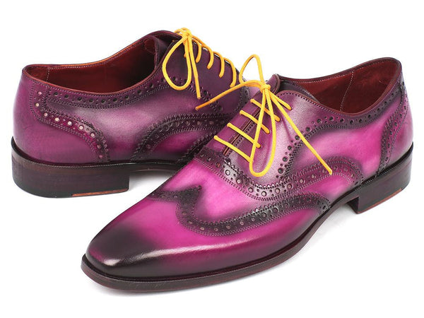 Paul Parkman Men's Wingtip Oxfords Lilac Handpainted Calfskin (ID#228-LIL) - WKshoes