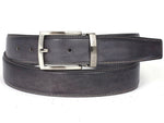 PAUL PARKMAN Men's Leather Belt Hand-Painted Gray (ID#B01-GRAY) - WKshoes