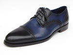 Paul Parkman Men's Parliament Blue Derby Shoes Leather Upper and Leather Sole (ID#046-BLU) - WKshoes