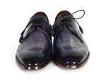 Paul Parkman Men's Blue & Navy Hand-Painted Derby Shoes (ID#PP2279) - WKshoes
