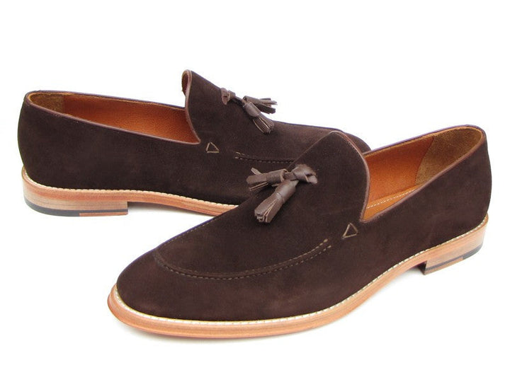 Paul Parkman Men's Tassel Loafer Brown Suede Shoes (ID#087-BRW) - WKshoes