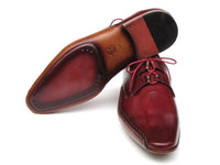 Paul Parkman Men's Ghillie Lacing Side Handsewn Dress Shoes - Burgundy Leather Upper and Leather Sole (ID#022-BUR) - WKshoes