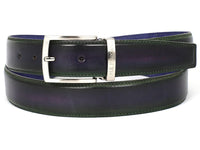 PAUL PARKMAN Men's Leather Belt Dual Tone Green & Purple (ID#B01-GRN-PURP) - WKshoes