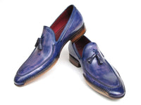 Paul Parkman Men's Side Handsewn Tassel Loafer Blue & Purple (ID#082-BLU-PURP) - WKshoes