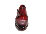 Paul Parkman Men's Double Monkstrap Shoes Black & Bordeaux (ID#PP3851) - WKshoes