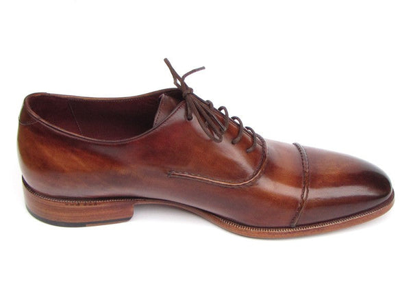 Paul Parkman Men's Captoe Oxfords Brown Hand Painted Shoes (ID#077-BRW) - WKshoes